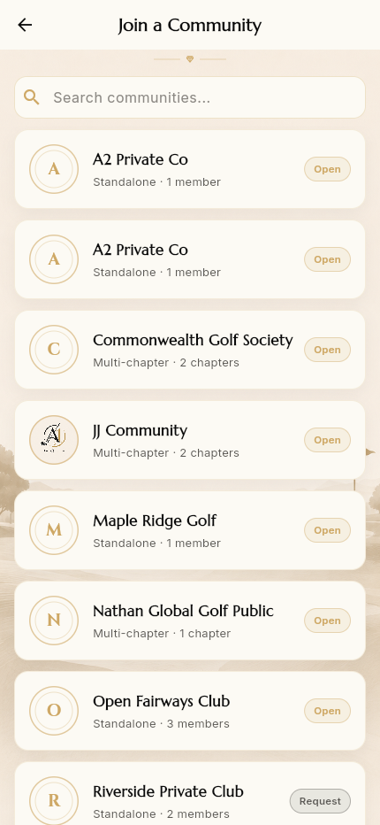 Discover golf communities