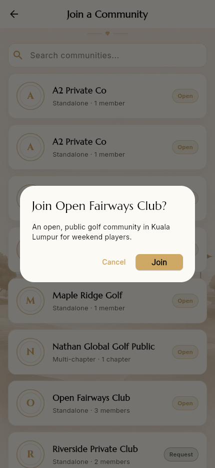 Join confirmation