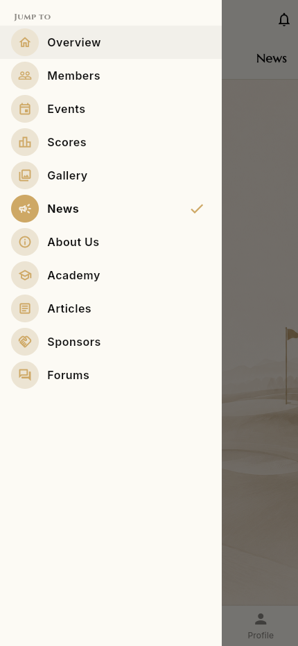 Jump-to section menu