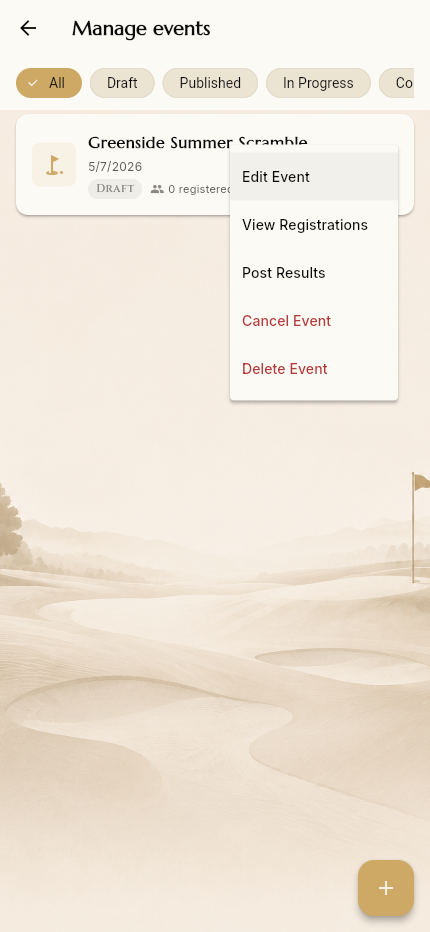 Event menu